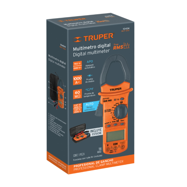 Multímetro Multitester Digital Gancho Pinza Truper Mut-202 - Imagen 2