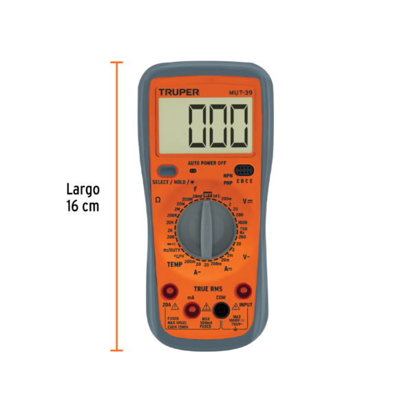 Multímetro Multitester Digital Profesional Truper Mut-39 - Imagen 2