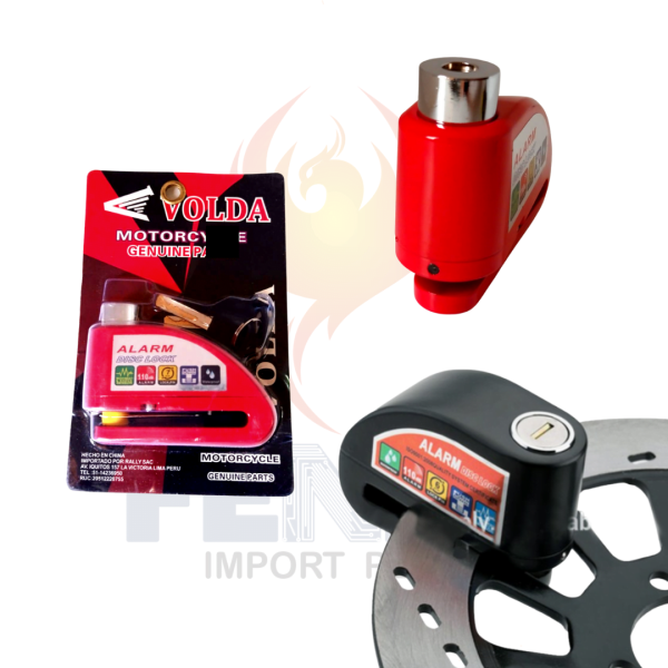 Candado De Disco Con Alarma Para Motos Bicicletas Volda Negro