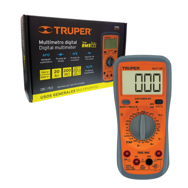 Multímetro Multitester Digital Profesional Truper Mut-39