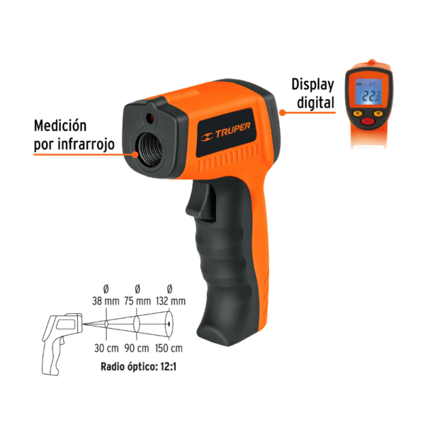 Medidor Infrarrojo de Temperatura Portatil Truper METE-500 - Imagen 3