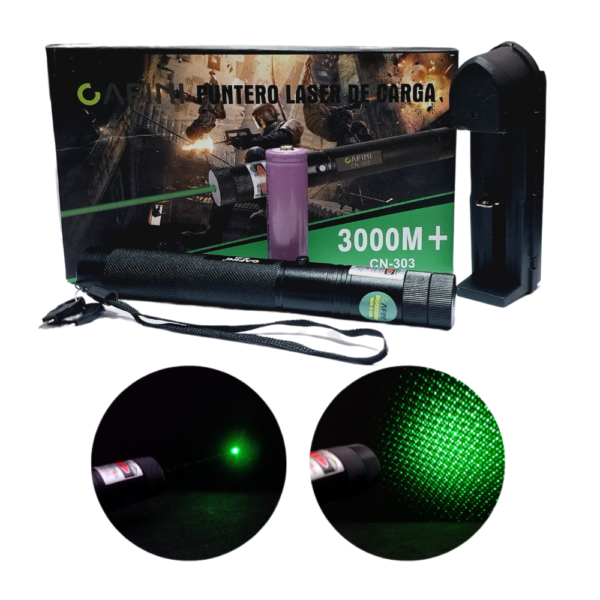 Puntero Laser Verde Recargable Cafini Gran Alcance 3000M