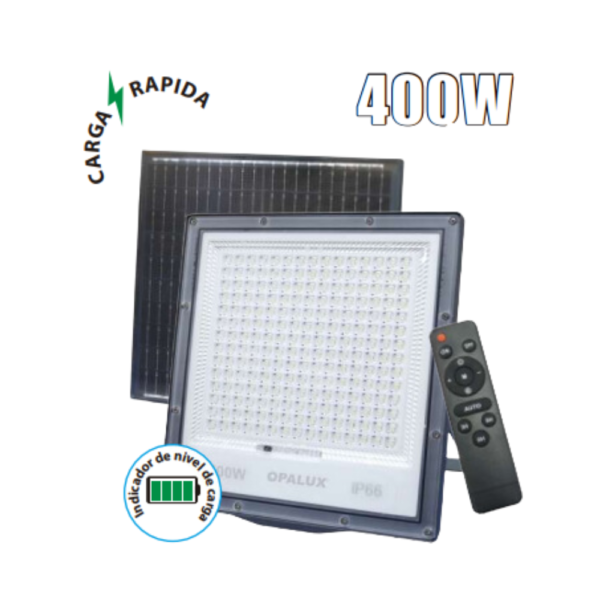 Reflector LED con Panel Solar y Control Remoto 400W 500LM IP66 - OPALUX - Imagen 4