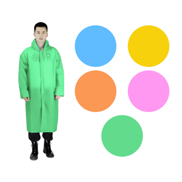Poncho Para Lluvia Ligero Impermeable con Manga Capucha y Botones