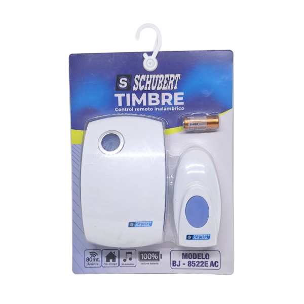 Timbre Inalambrico Portatil 80m SHUBERT BJ-8522E AC - Imagen 3