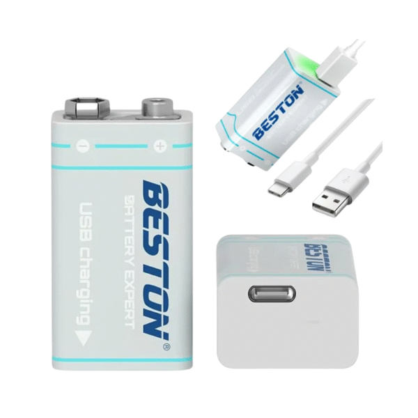 Batería Recargable 9V Beston con Cable USB C - Imagen 2