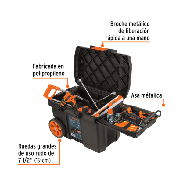 Caja de Herramientas con Ruedas de 23 x 17" CHP-23R Truper - Imagen 3