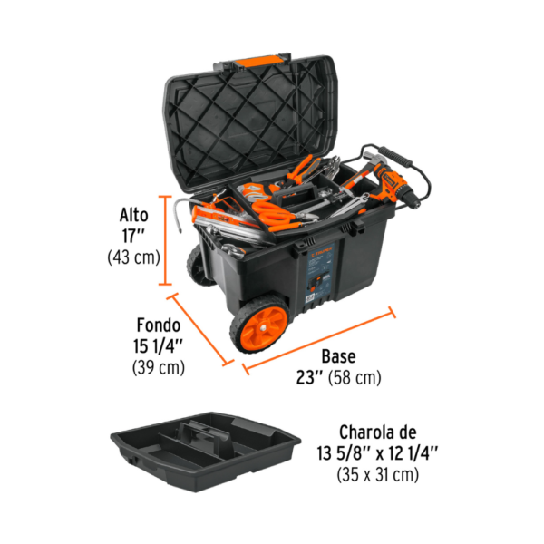 Caja de Herramientas con Ruedas de 23 x 17" CHP-23R Truper - Imagen 4
