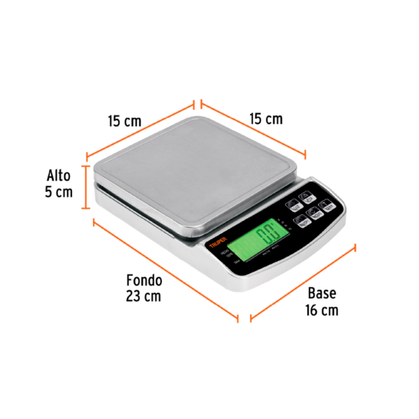 Balanza Electronica de Precision 3Kg Truper BASE-3 Recargable - Imagen 3
