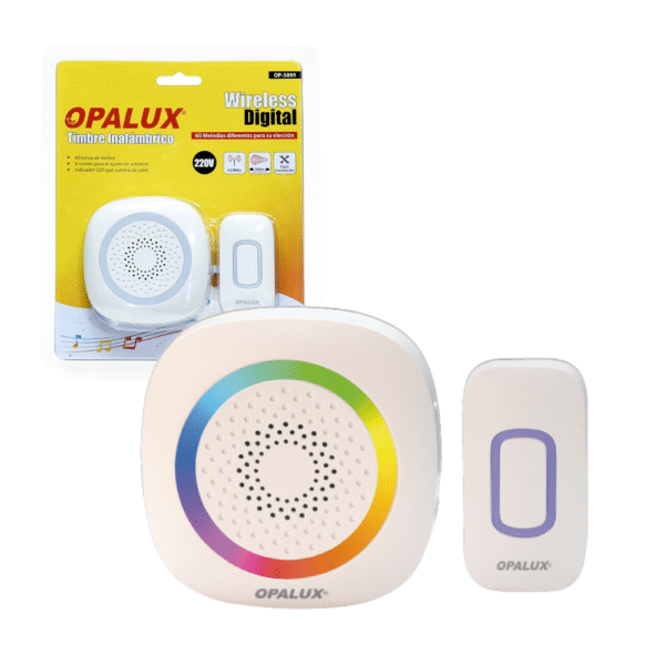 Timbre Inalambrico RBG 300 metros 60 Melodias Opalux OP-3895