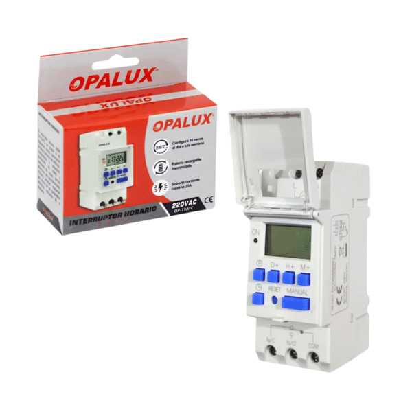Interruptor Horario Digital Programamable Opalux OP-15ATC