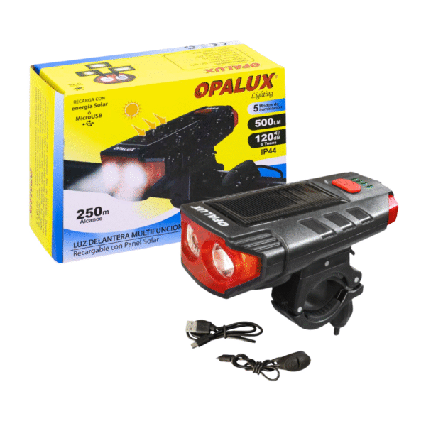 Linterna Multifuncional con Timbre para Bicicleta Opalux OP-HL329B