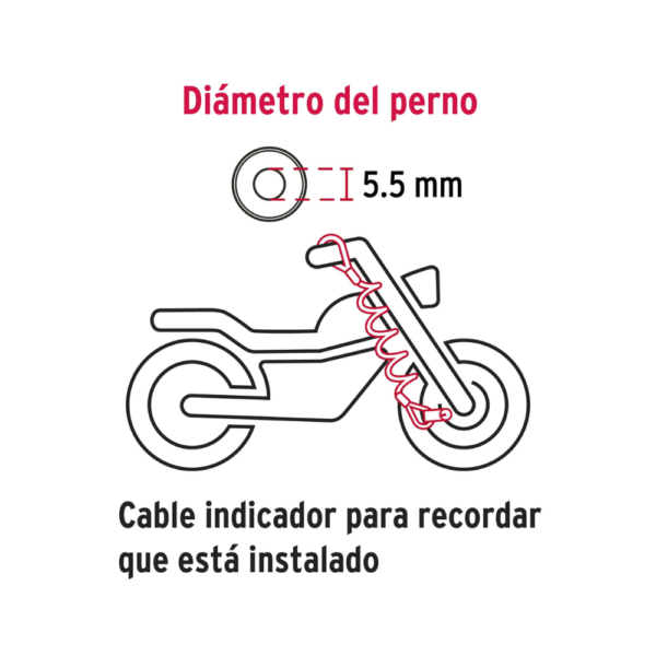 Candado para Disco de Motocicleta 5.5mm Hermex CB-55 - Imagen 6