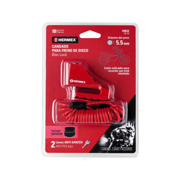 Candado para Disco de Motocicleta 5.5mm Hermex CB-55
