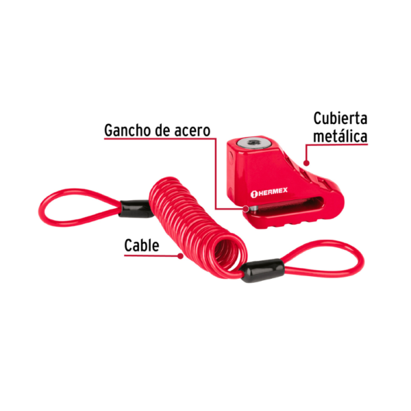 Candado para Disco de Motocicleta 10mm Hermex CB-100 - Imagen 4