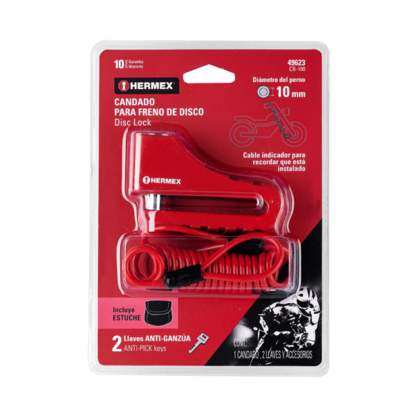 Candado para Disco de Motocicleta 10mm Hermex CB-100