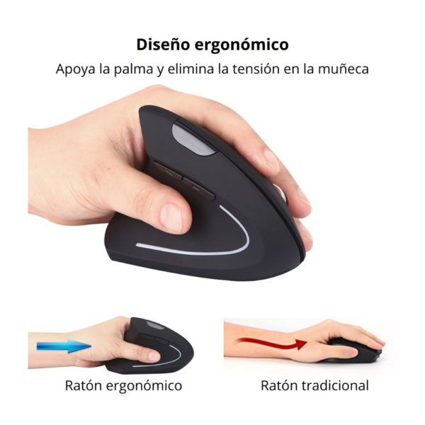 Mouse Ergonomico Inalambrico Vertical con Adaptador JSY-5DW - Imagen 3