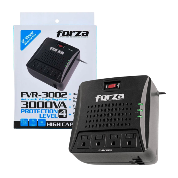 Estabilizador Forza Fvr-3002 4 Tomas/3000va/1500w 220v