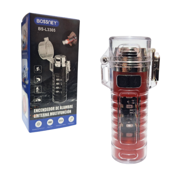 Encendedor Quemador con Linterna Led Recargable Bossney Bs-L3305 - Imagen 2