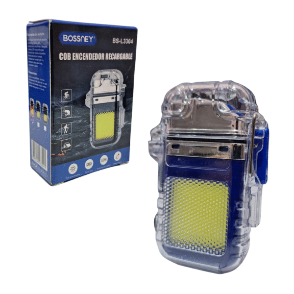 Encendedor Electrico Modelo Zippo con Linterna Recargable Bossney Bs-L3304